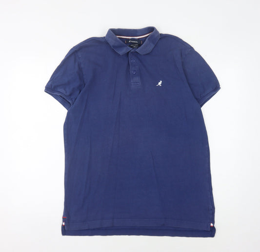 Kangol Men's Blue Polo Shirt Size L Casual Solid