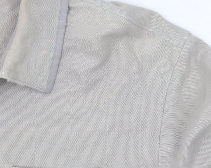 Calvin Klein Men's Beige Polo Shirt L, Casual Button-Down