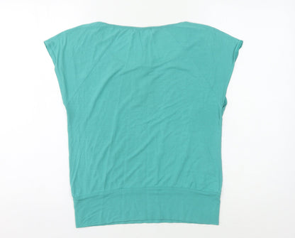 Womens UK Size M Reiss Green Basic T-Shirt