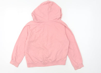 DKNY Girls Pink Pullover Hoodie - Size 8-9 Years, Cotton