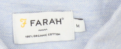 Farah Men's Blue Polo Shirt Medium Short Sleeve