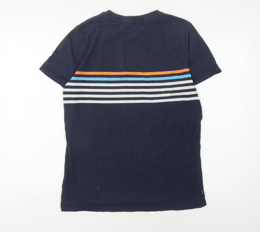 Superdry Men's Blue Striped T-Shirt Medium