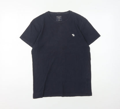 Abercrombie & Fitch Men's Blue XS T-Shirt with Logo