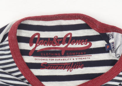 Jack & Jones Men's XL Striped Multicoloured T-Shirt
