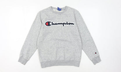 Champion Boys Grey Pullover Sweatshirt L Logo Casual