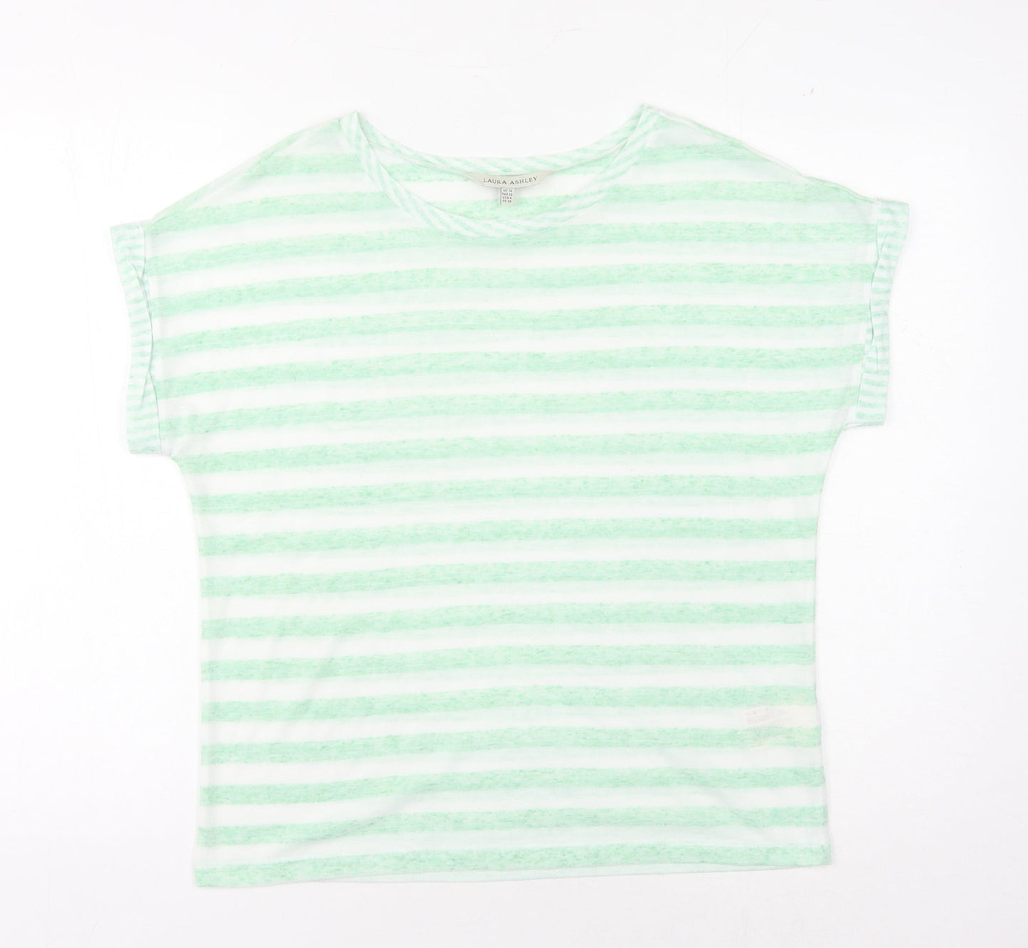 Womens UK Size 10 Laura Ashley Green Basic T-Shirt