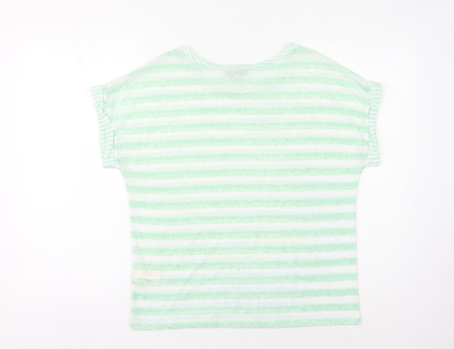 Womens UK Size 10 Laura Ashley Green Basic T-Shirt
