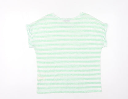 Womens UK Size 10 Laura Ashley Green Basic T-Shirt