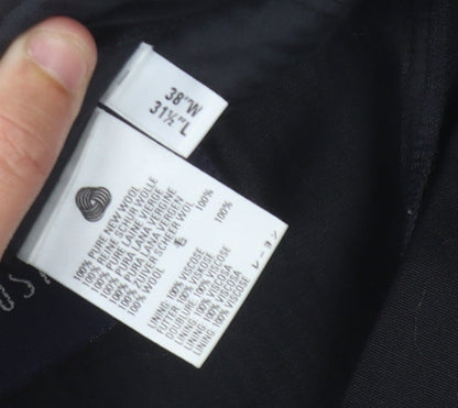 Austin Reed Men's Black Wool Dress Pants 38W 31L