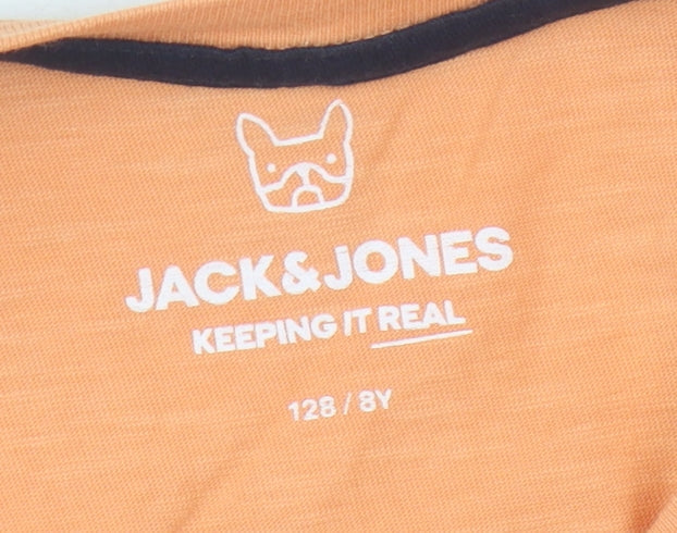 Jack & Jones Boys Orange T-Shirt, Short Sleeve, Size 8Y