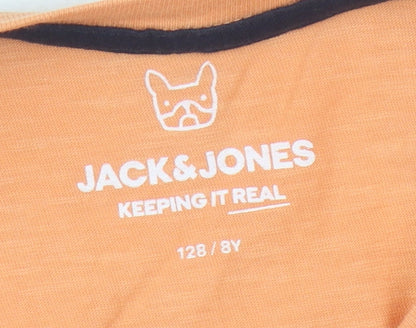 Jack & Jones Boys Orange T-Shirt, Short Sleeve, Size 8Y