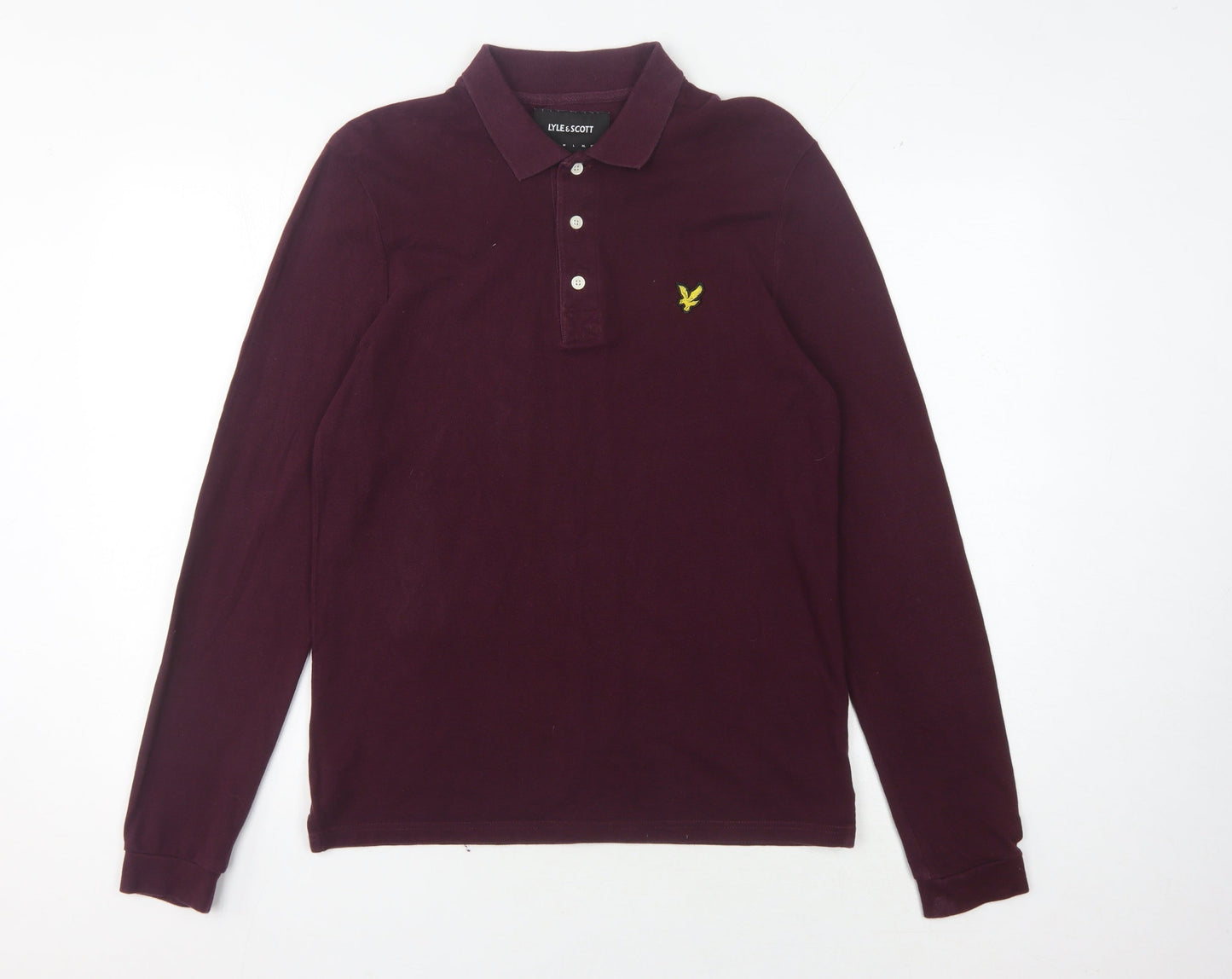 Lyle & Scott Men's Purple Long Sleeve Polo Shirt S