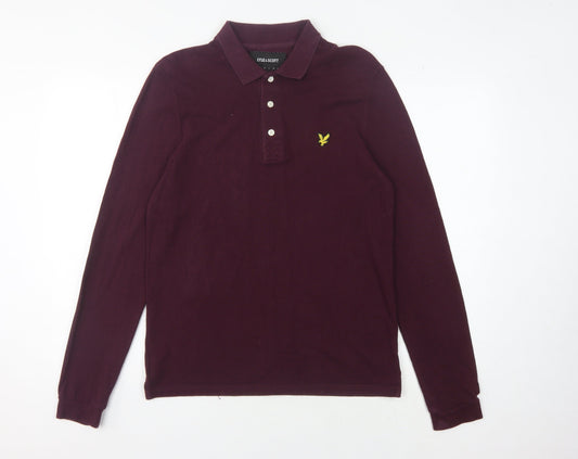Lyle & Scott Men's Purple Long Sleeve Polo Shirt S