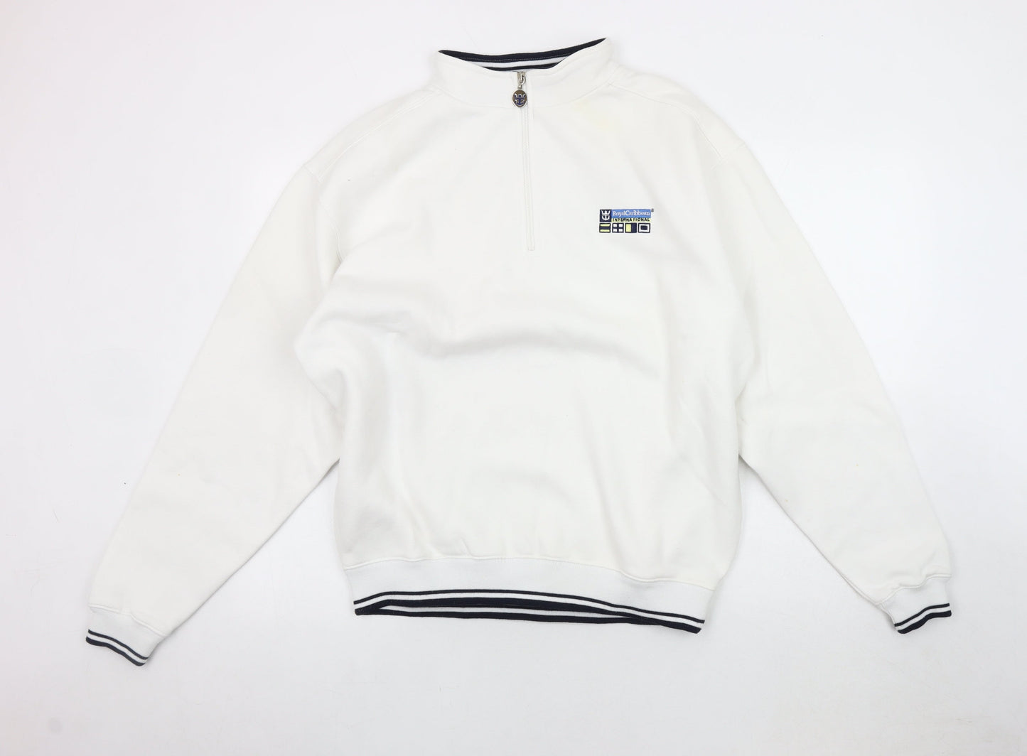 Royal Caribbean Men's White S/M 1/4 Zip Sweatshirt