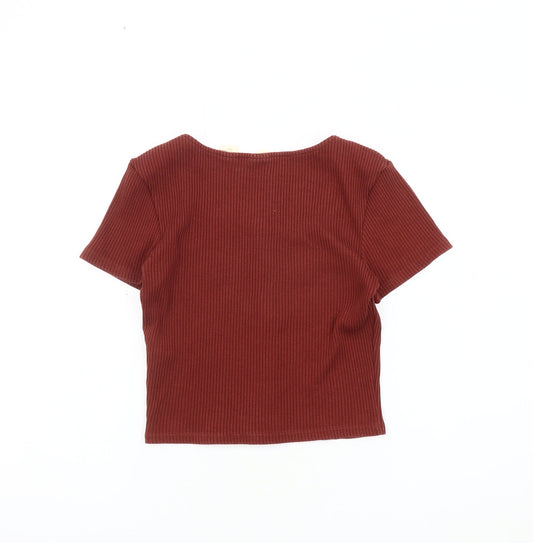 Womens UK Size S Levi's Red Cropped T-Shirt