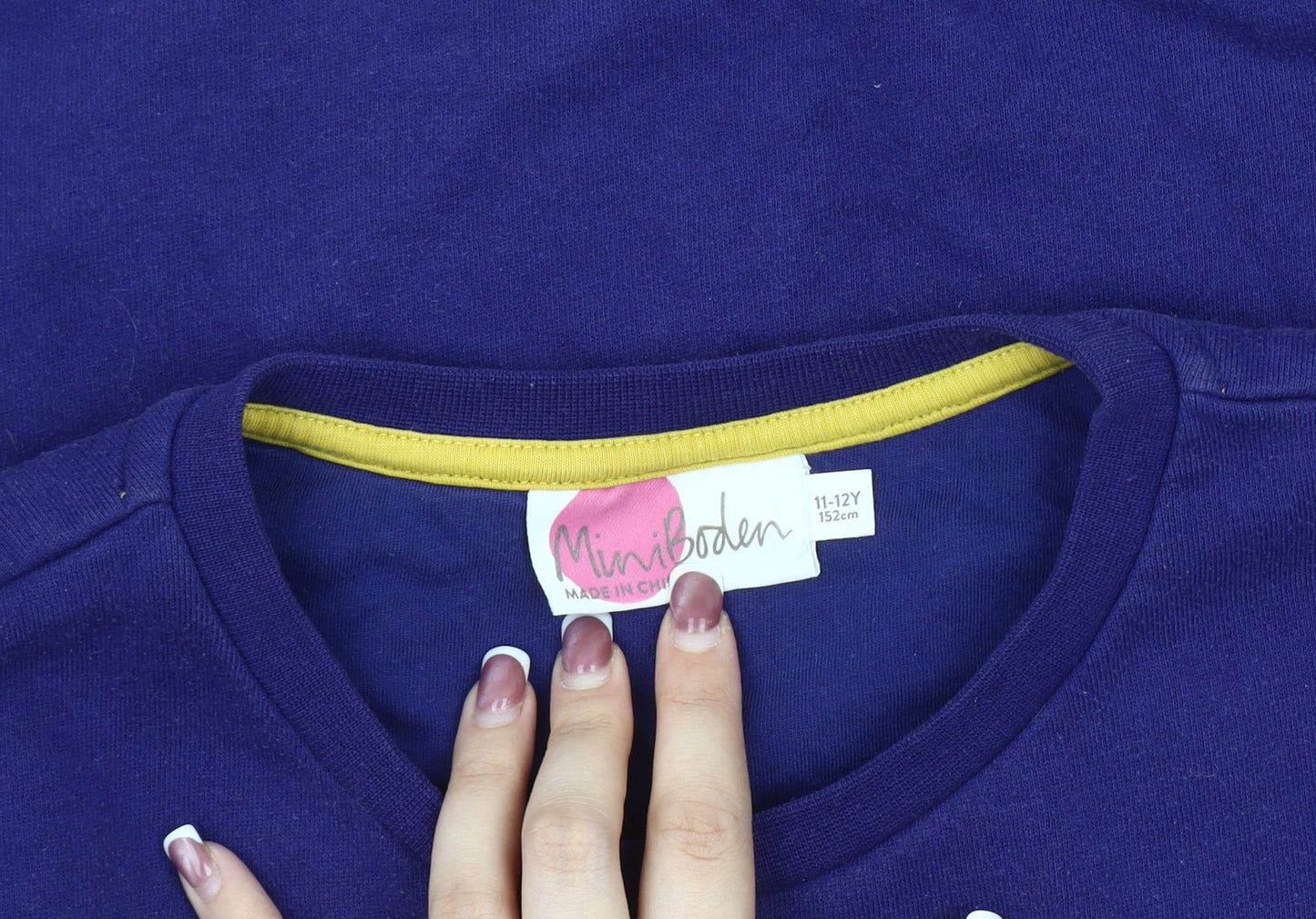 Mini Boden Girls Blue Butterfly Pullover Sweatshirt 11-12 Years