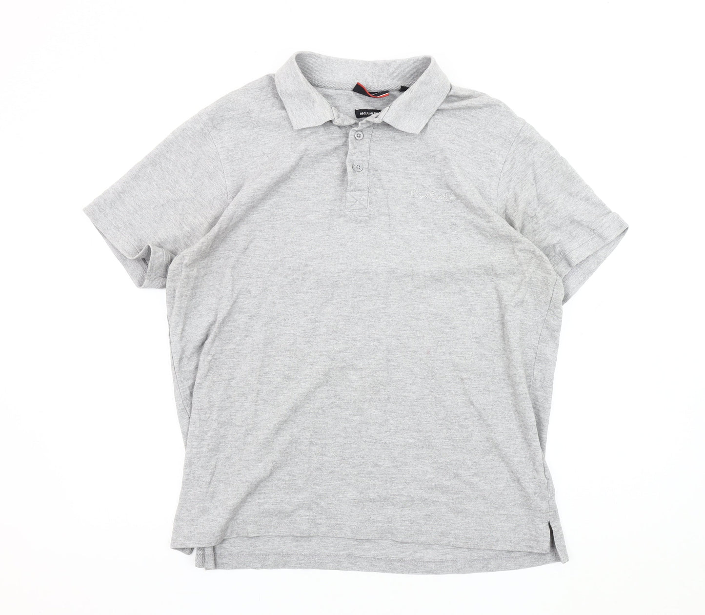 Pierre Cardin Men's Grey Cotton Polo Shirt L