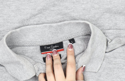 Pierre Cardin Men's Grey Cotton Polo Shirt L