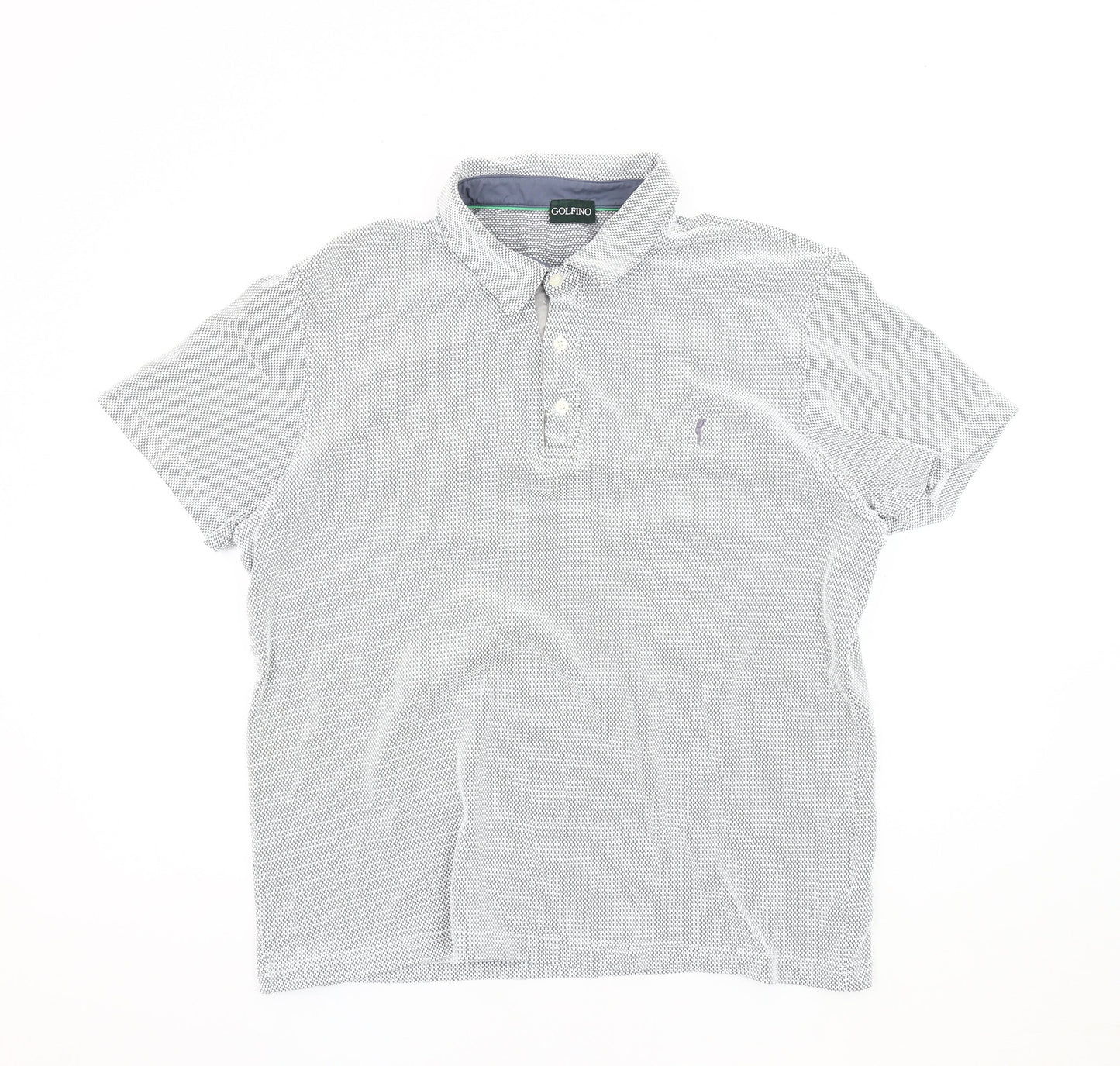 GOLFINO Unisex Black Geometric Polo Shirt XL