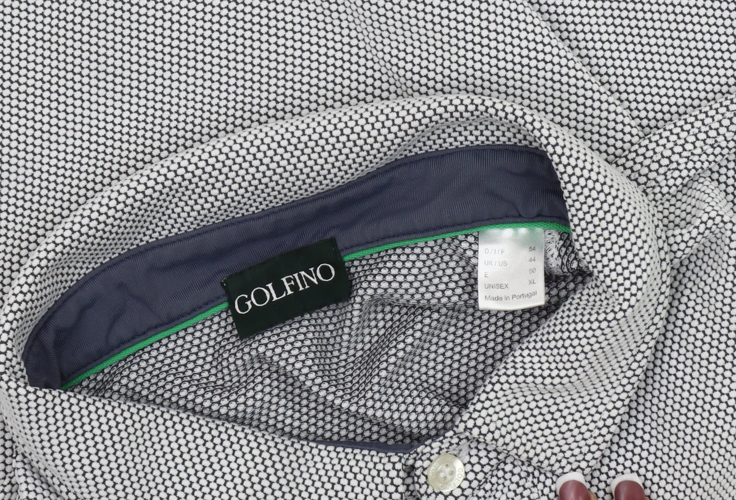 GOLFINO Unisex Black Geometric Polo Shirt XL