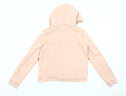 Hollister Women's Pink Pullover Hoodie - Size M, Logo Design