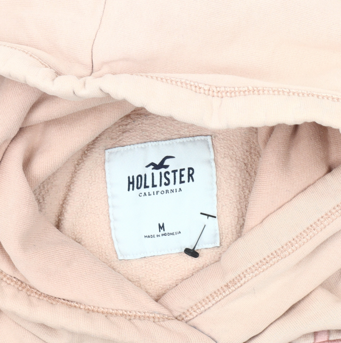 Hollister Women's Pink Pullover Hoodie - Size M, Logo Design