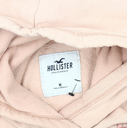 Hollister Women's Pink Pullover Hoodie - Size M, Logo Design