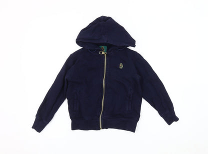 Luke Boys Blue Cotton Hooded Jacket 6-7 Years Zip Casual