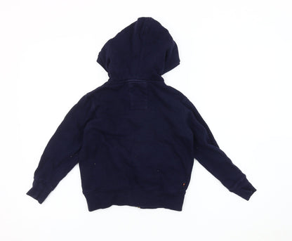 Luke Boys Blue Cotton Hooded Jacket 6-7 Years Zip Casual
