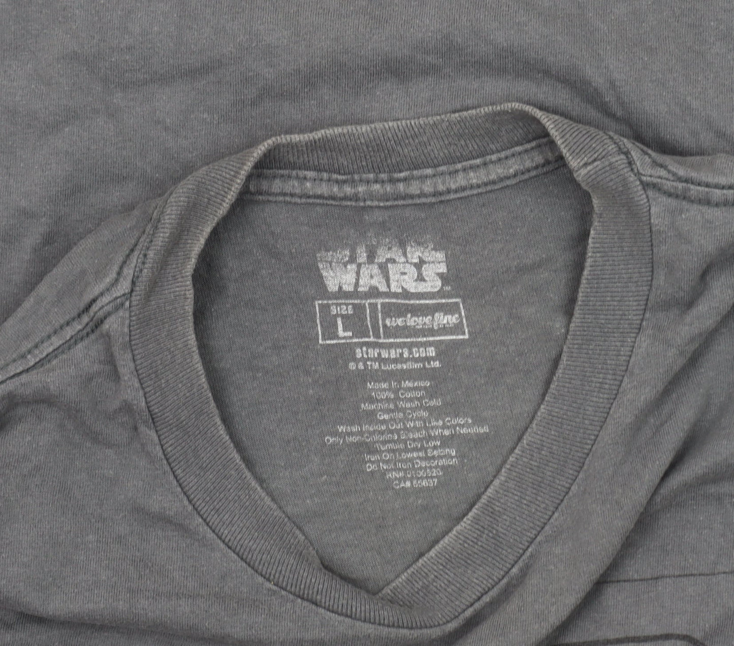 Star Wars Graphic T-Shirt Men’s Large Grey Crew Neck
