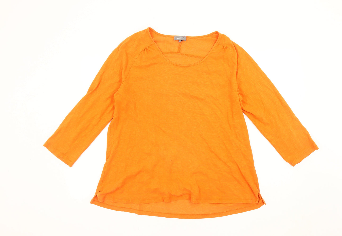 Jaeger Women’s Orange 3/4 Sleeve Cotton Shirt L