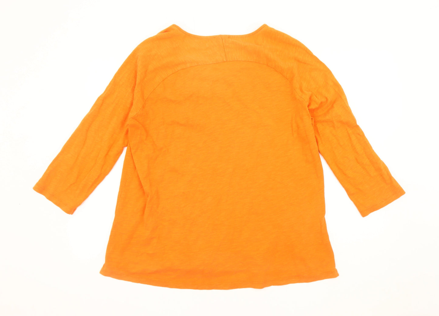 Jaeger Women’s Orange 3/4 Sleeve Cotton Shirt L