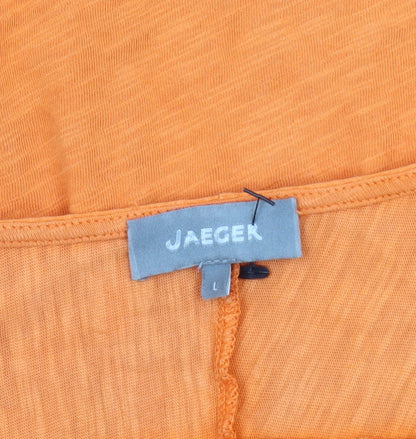 Jaeger Women’s Orange 3/4 Sleeve Cotton Shirt L