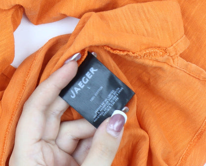 Jaeger Women’s Orange 3/4 Sleeve Cotton Shirt L