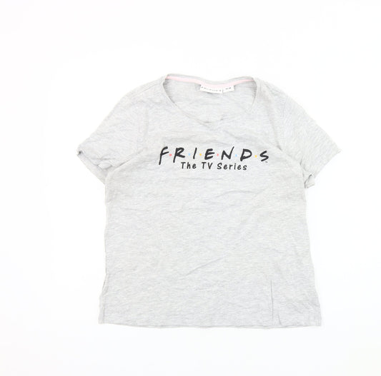Womens UK Size 12 Friends Grey Basic T-Shirt