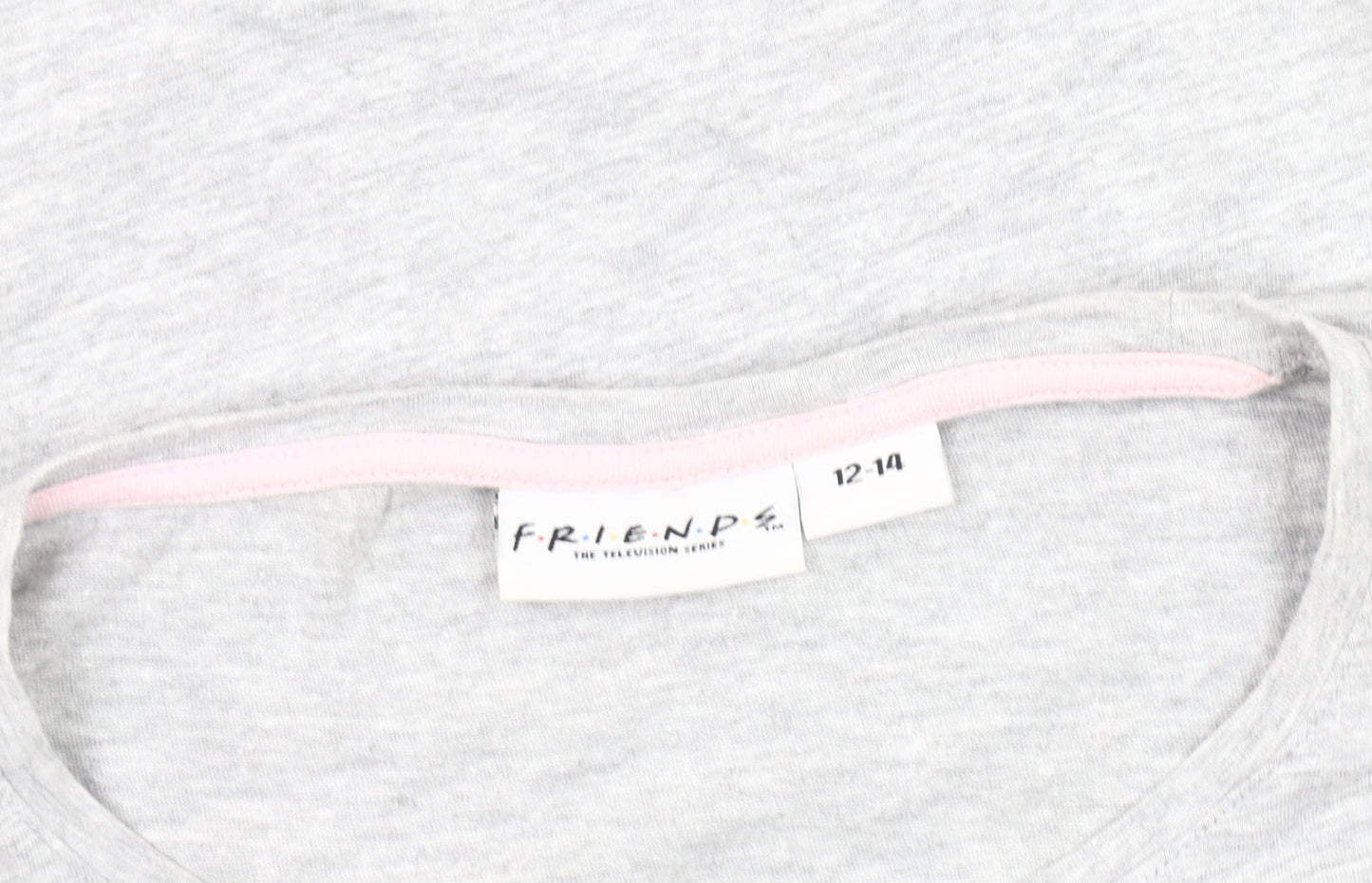 Womens UK Size 12 Friends Grey Basic T-Shirt