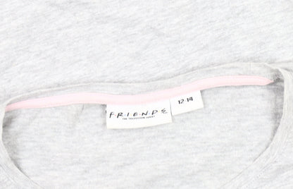 Womens UK Size 12 Friends Grey Basic T-Shirt