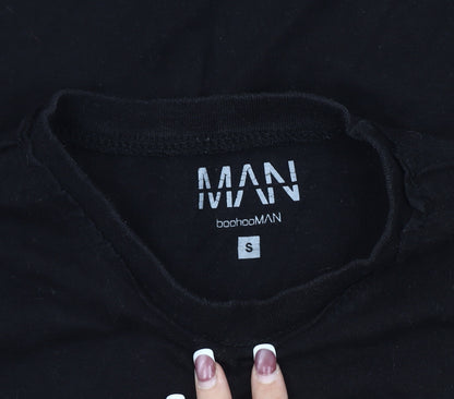 Mens UK Size S boohooMAN Black  T-Shirt