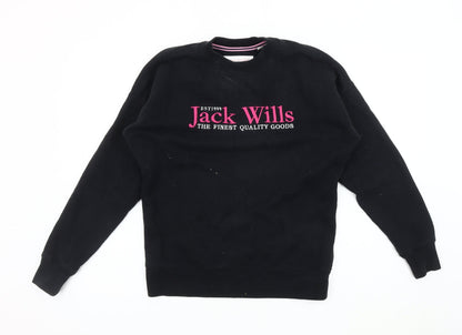 Womens UK Size 4 Jack Wills Black Pullover Sweatshirt