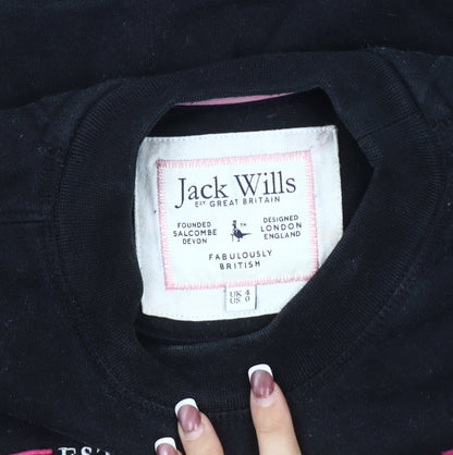Womens UK Size 4 Jack Wills Black Pullover Sweatshirt