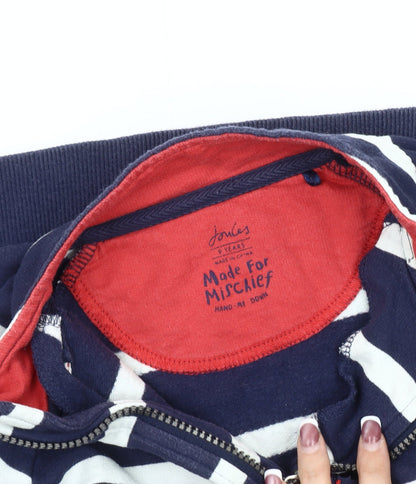 Joules Boys Navy Stripe 1/4 Zip Sweater - Age 9