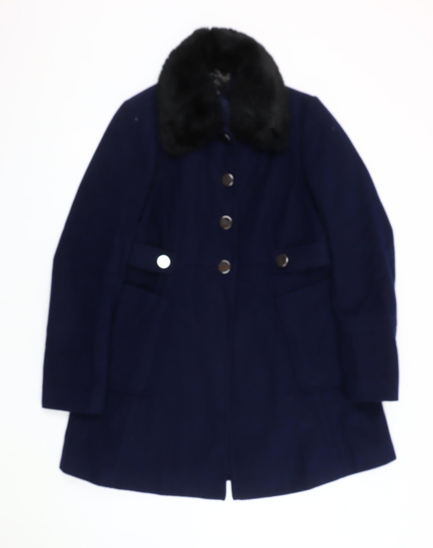 Womens UK Size 12 Dorothy Perkins Blue Overcoat