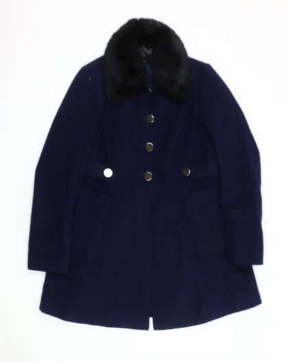 Womens UK Size 12 Dorothy Perkins Blue Overcoat