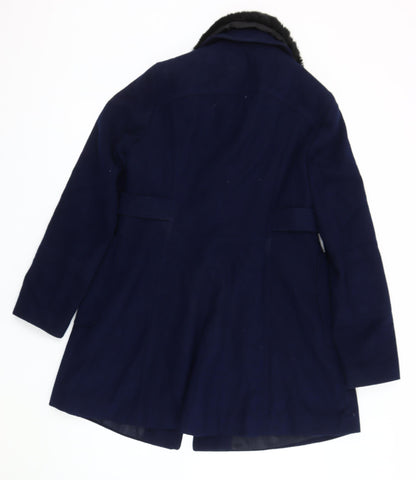 Womens UK Size 12 Dorothy Perkins Blue Overcoat