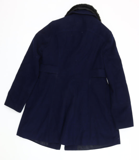 Womens UK Size 12 Dorothy Perkins Blue Overcoat