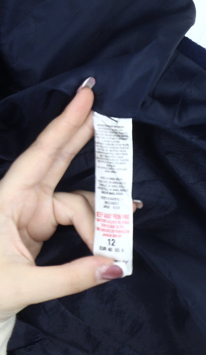 Womens UK Size 12 Dorothy Perkins Blue Overcoat