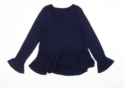 Womens UK Size 14 Red Herring Blue Basic Blouse