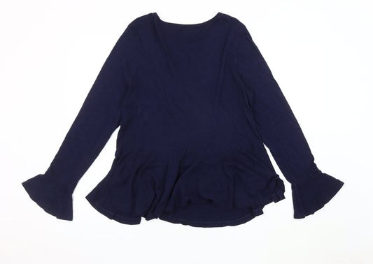 Womens UK Size 14 Red Herring Blue Basic Blouse