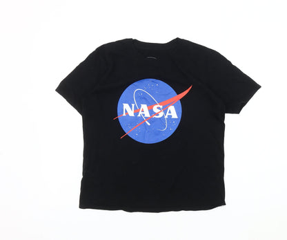 Unisex Adults UK Size S NASA Black Basic T-Shirt