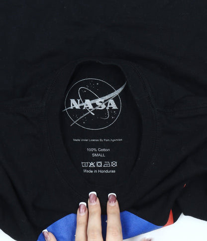 Unisex Adults UK Size S NASA Black Basic T-Shirt